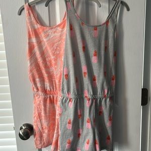 Bundle of 2 Old Navy cotton rompers size 10-12